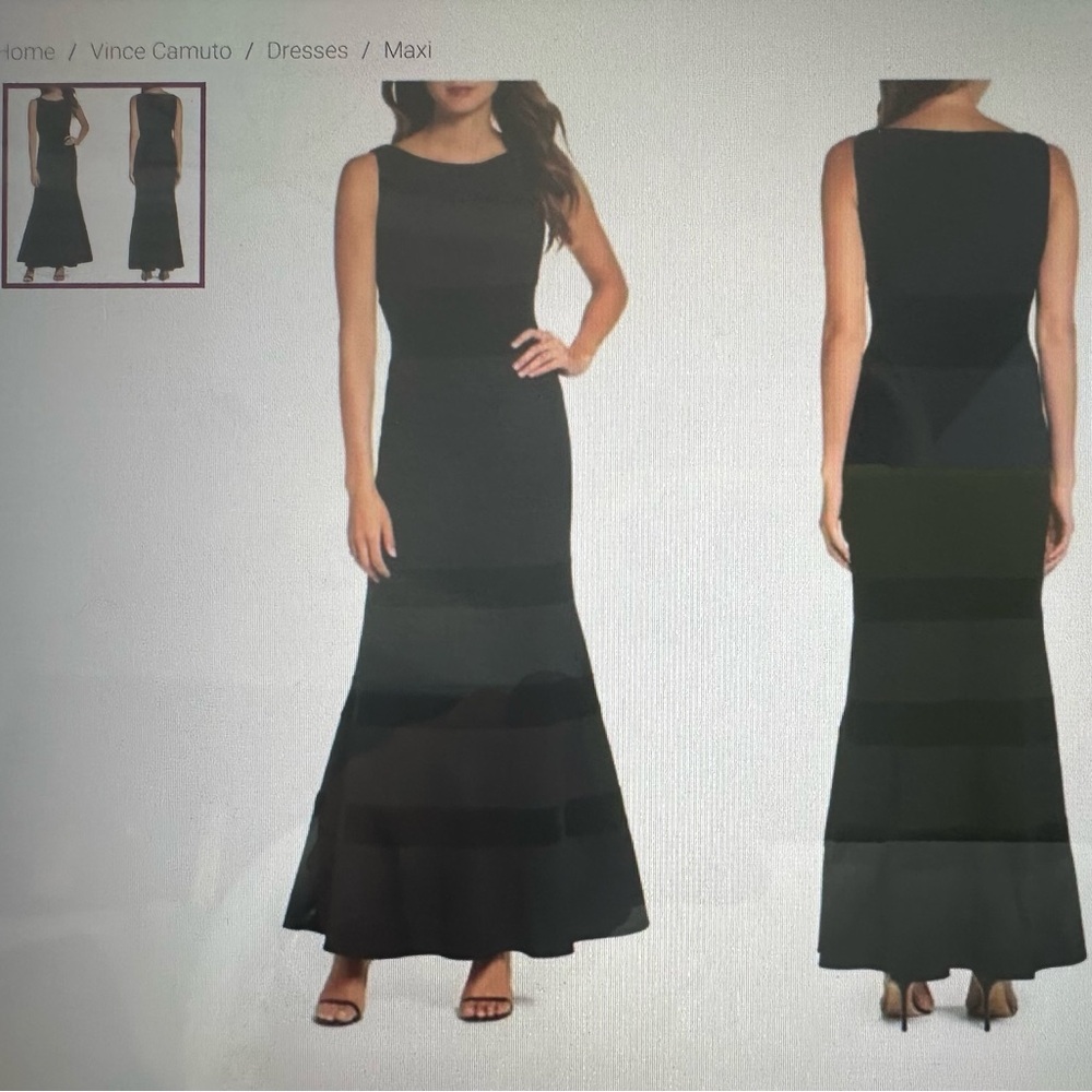 Vince Camuto Velevet and Crepe Scuba Mermaid Gown